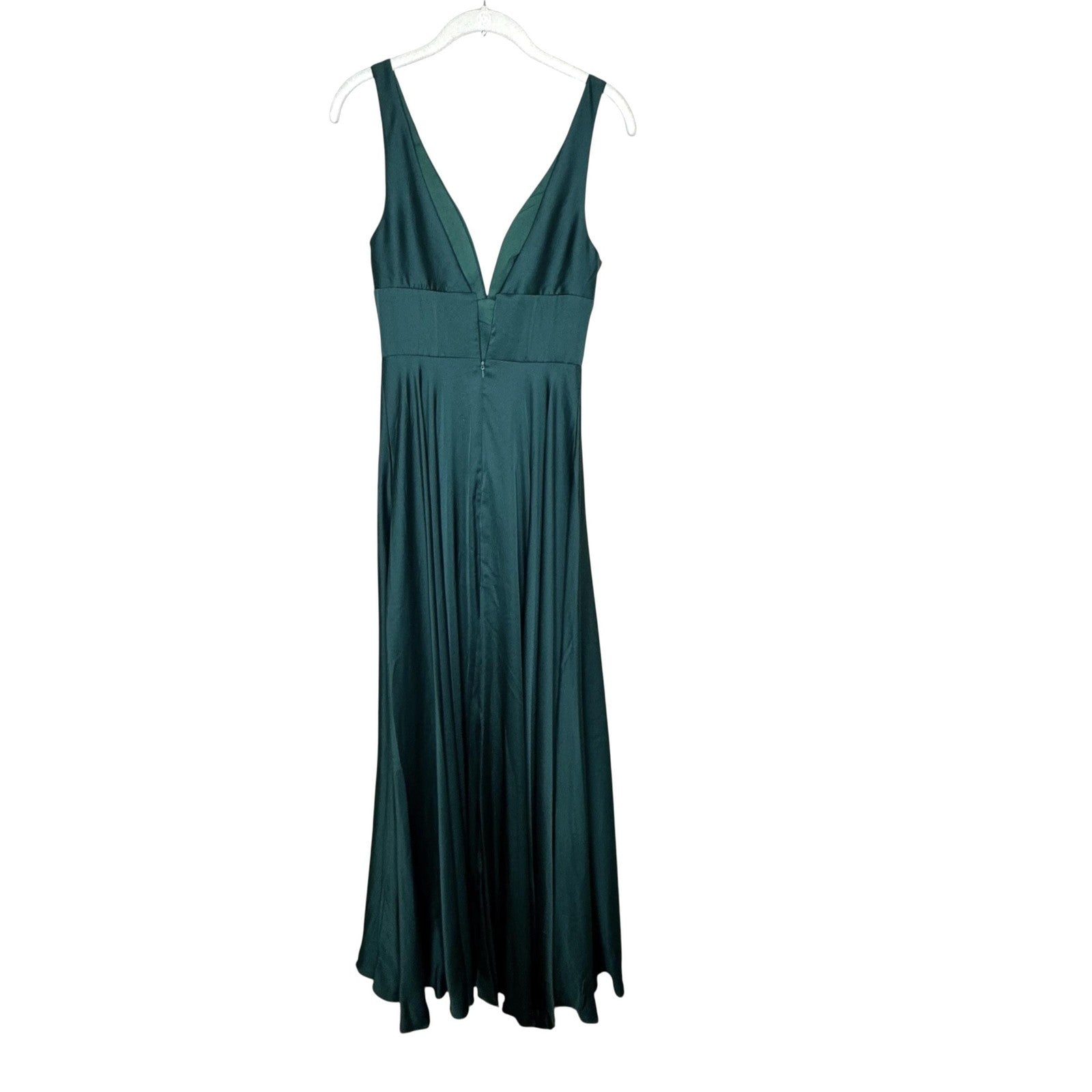 Ladivine Dress Womens 4 Emerald Green 7469 Formal Gown Deep V Maxi Evening
