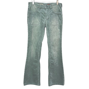 Anthropologie Pilcro The Icon Corduroy Jeans Pants Size 27 Green Flare Low Rise