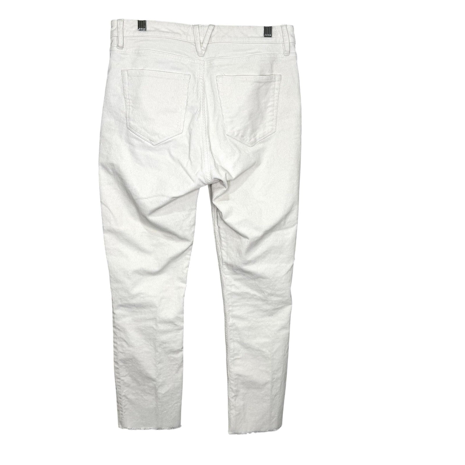 Vineyard Vines Pants Womens 28 Corduroy High Rise Ankle Raw Hem Ivory 2P001366