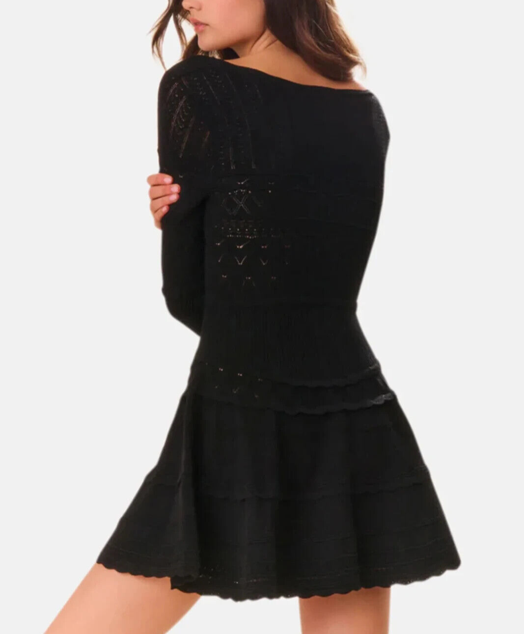 LoveShackFancy Dress Size Medium Black Pointelle Knit $495