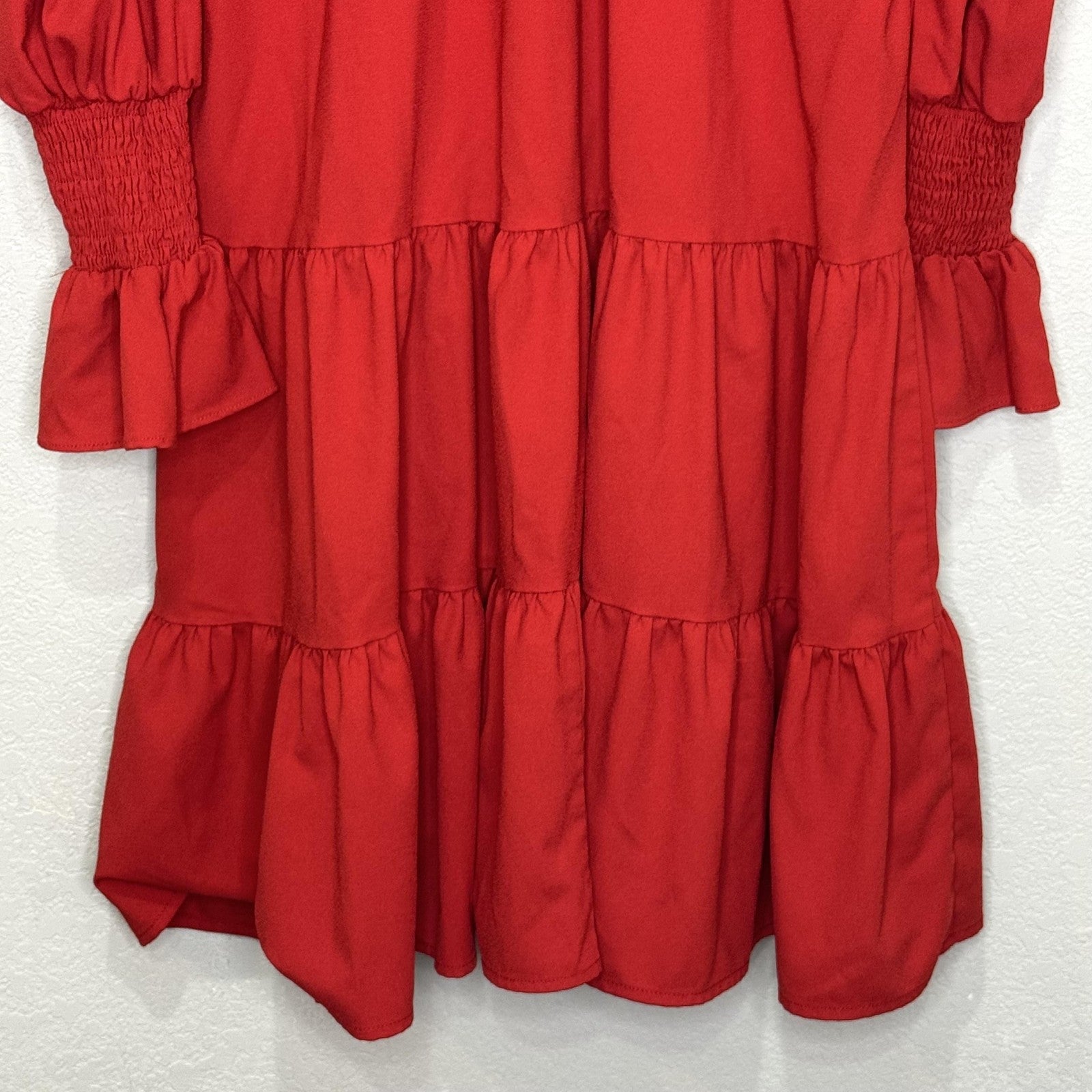 Tuckernuck Pomander Place Dress Womens XS V Neck Long Sleeve Tiered Ruffle Boho