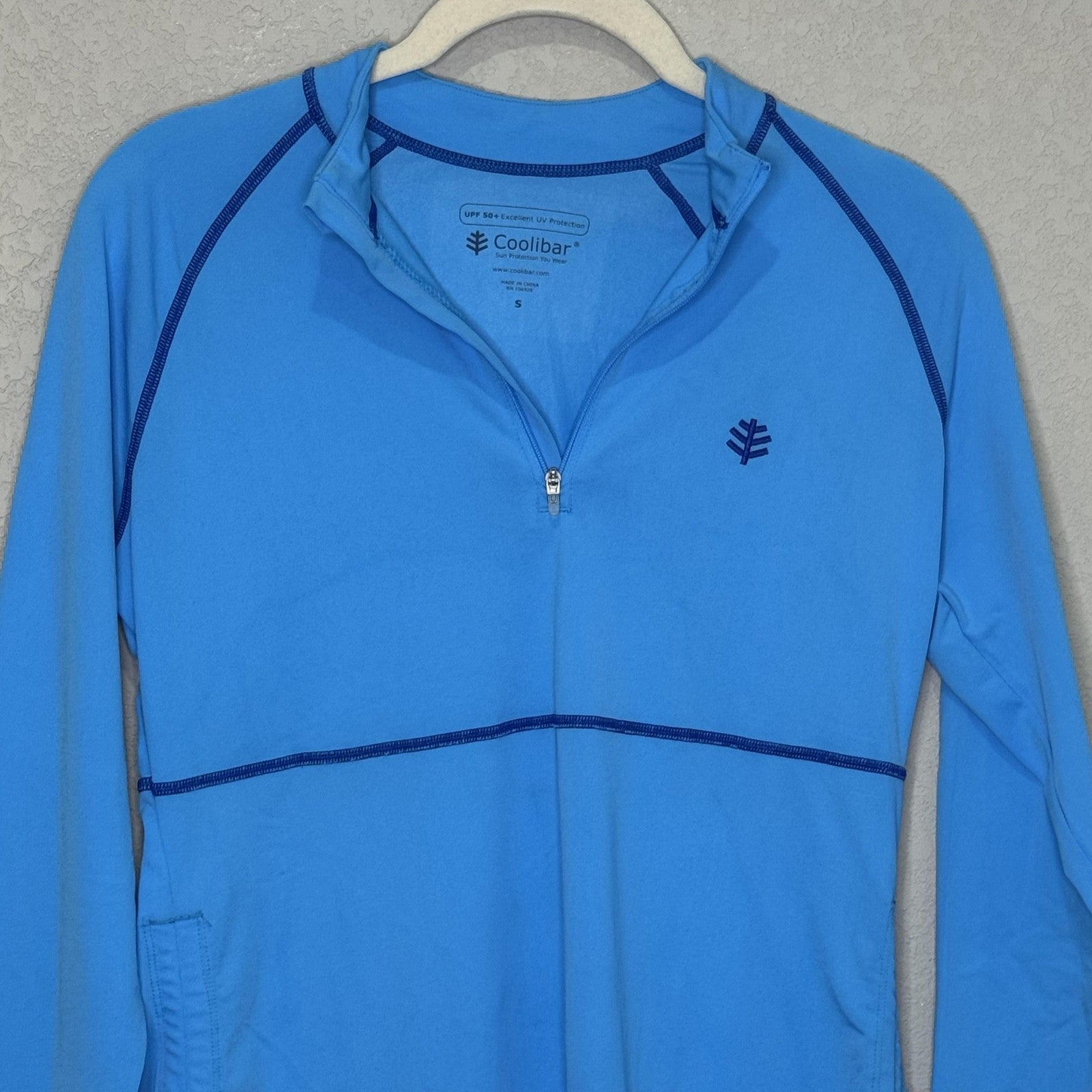 Coolibar Swim Shirt Womens Small Blue UPF 50 Rash Guard Cover Up UV