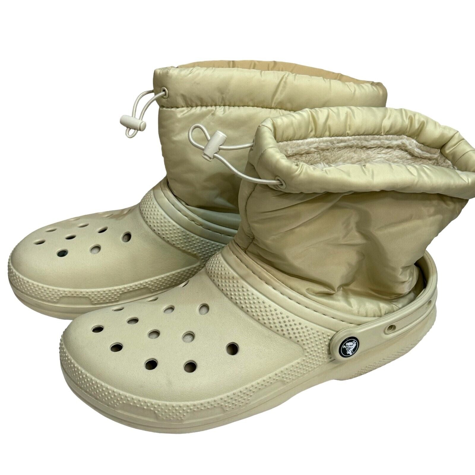 Crocs Classic Lined Neo Puff Boot Ivory Unisex Size 8M/10W