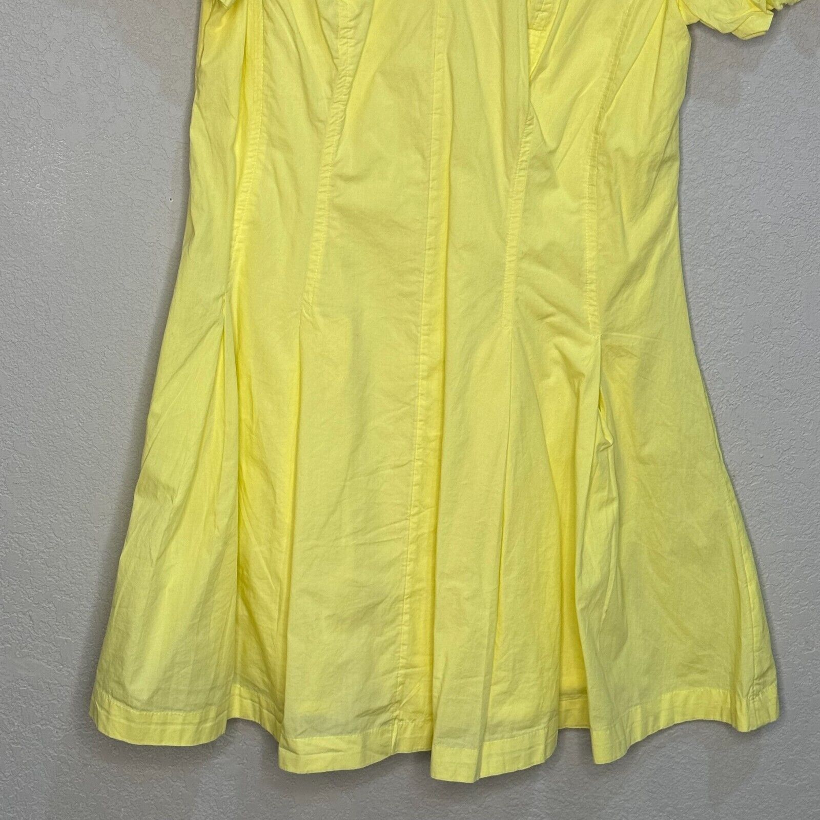 Anthropologie Maeve Yellow Puff Sleeve Pleated Mini Dress Size Small NEW $148