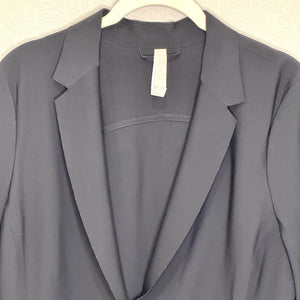 Athleta Blazer Womens 10 Black Performance Stretch Open Front Zip Pockets