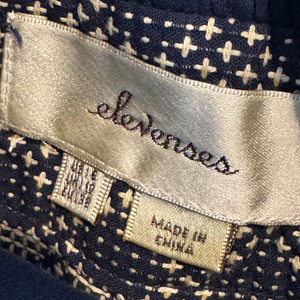 Anthropologie elevenses Remy Jumpsuit Size 6 Navy Blue Print Sleeveless Cotton