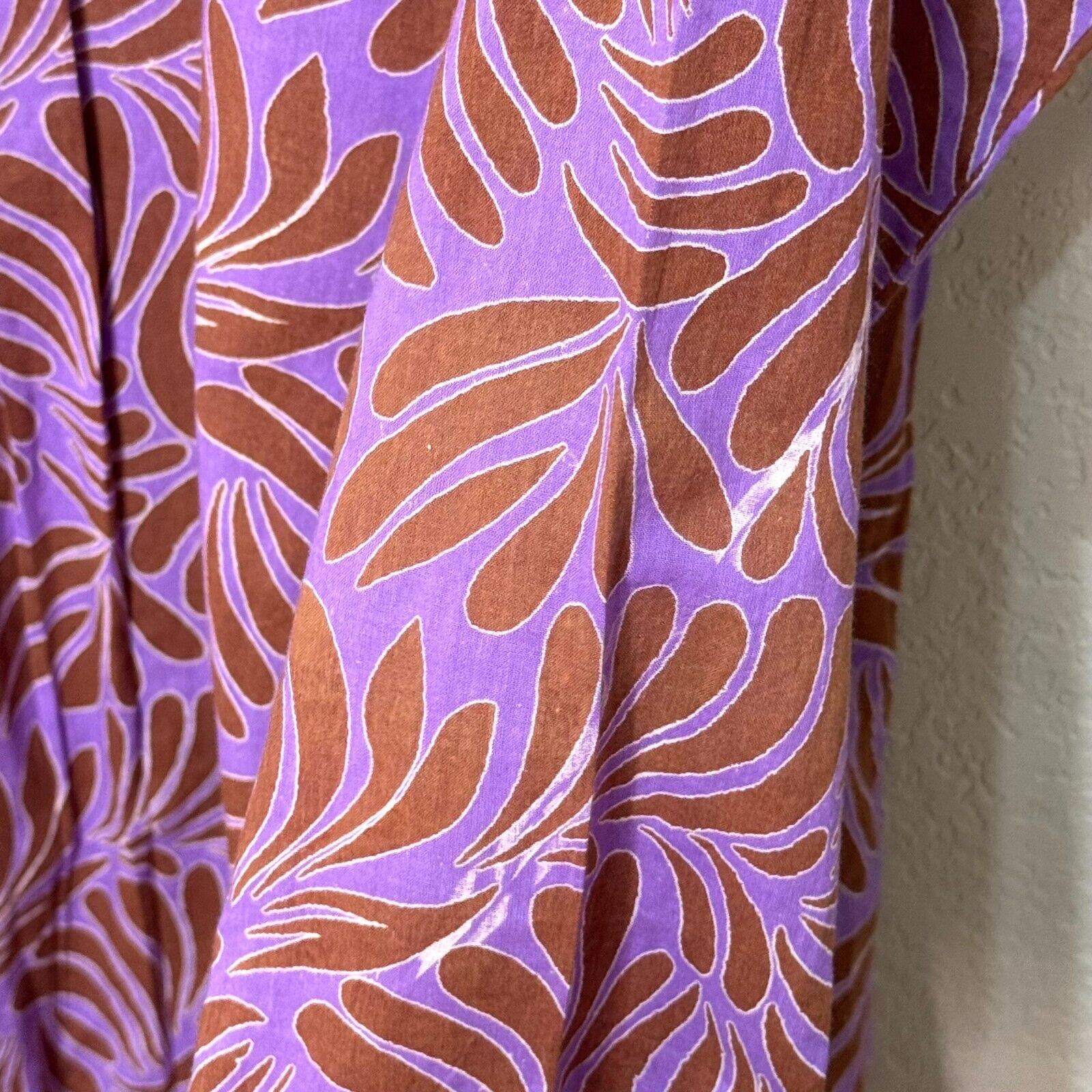 Roberta Roller Rabbit Swim Coverup Dress Size XL Purple Brown Gold Buttons