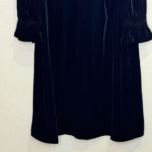 & Other Stories NEW Black Velvet Dress Crystal Flower Buttons Size 8 $119