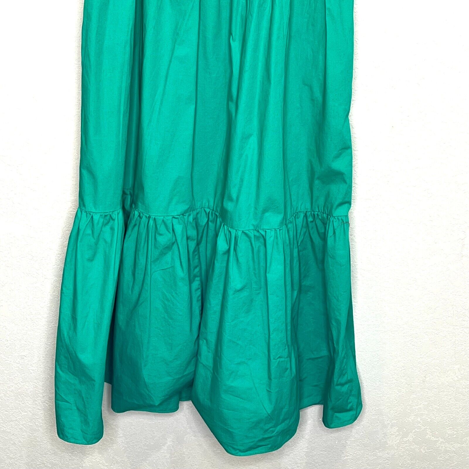 o.p.t Green Smocked Cotton Midi Dress Size XS