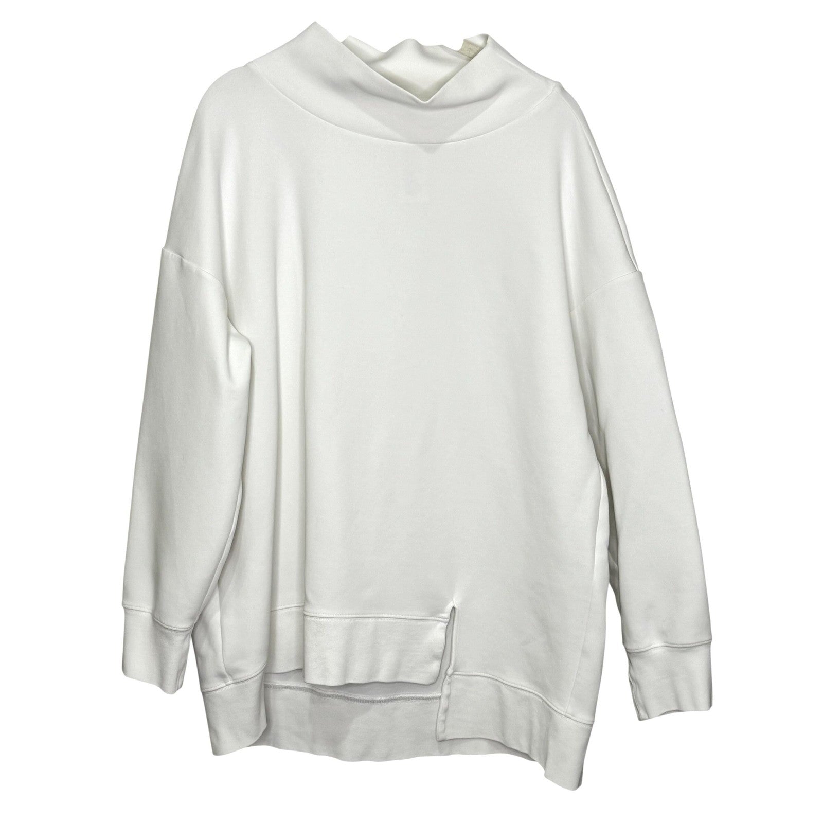 Wolford Sweatshirt Womens Medium White Oversized Mock Neck Asymmetrical Pullover