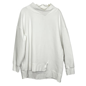 Wolford Sweatshirt Womens Medium White Oversized Mock Neck Asymmetrical Pullover