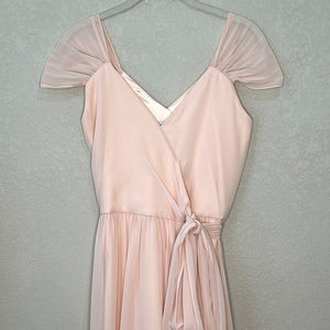 Ceremony by Joanna August Newbury Blush Pink Maxi Formal Wrap Dress Size XS