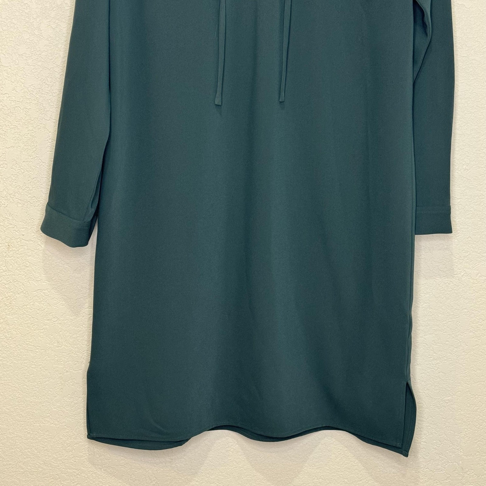Johnston & Murphy Dress Womens Small Green Long Sleeve Lace Up Tunic Pockets