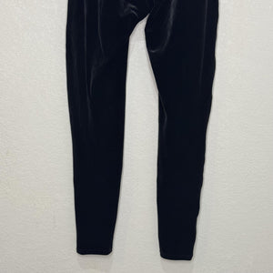 Spanx Leggings Womens Large Black Velvet High Rise Shapewear Stretch Pants 2070