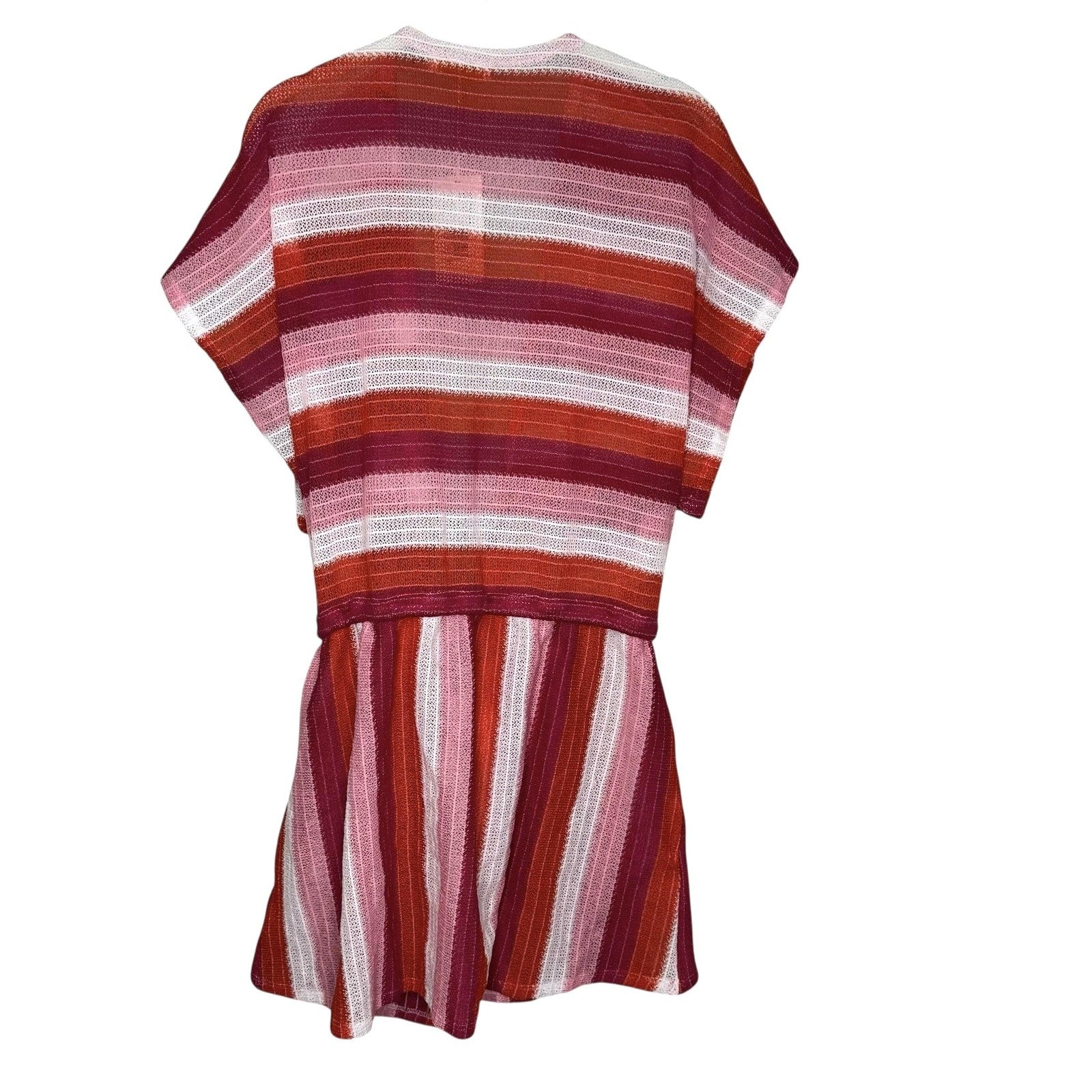 Ramy Brook Dress Womens Medium Large Cruz Striped Knit Tassel Boho Coverup