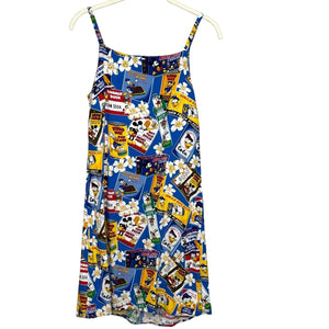 Reyn Spooner x Disney Mickey Mouse Dress Size Small Blue Snack Print Sleeveless