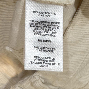 Vineyard Vines Pants Womens 28 Corduroy High Rise Ankle Raw Hem Ivory 2P001366