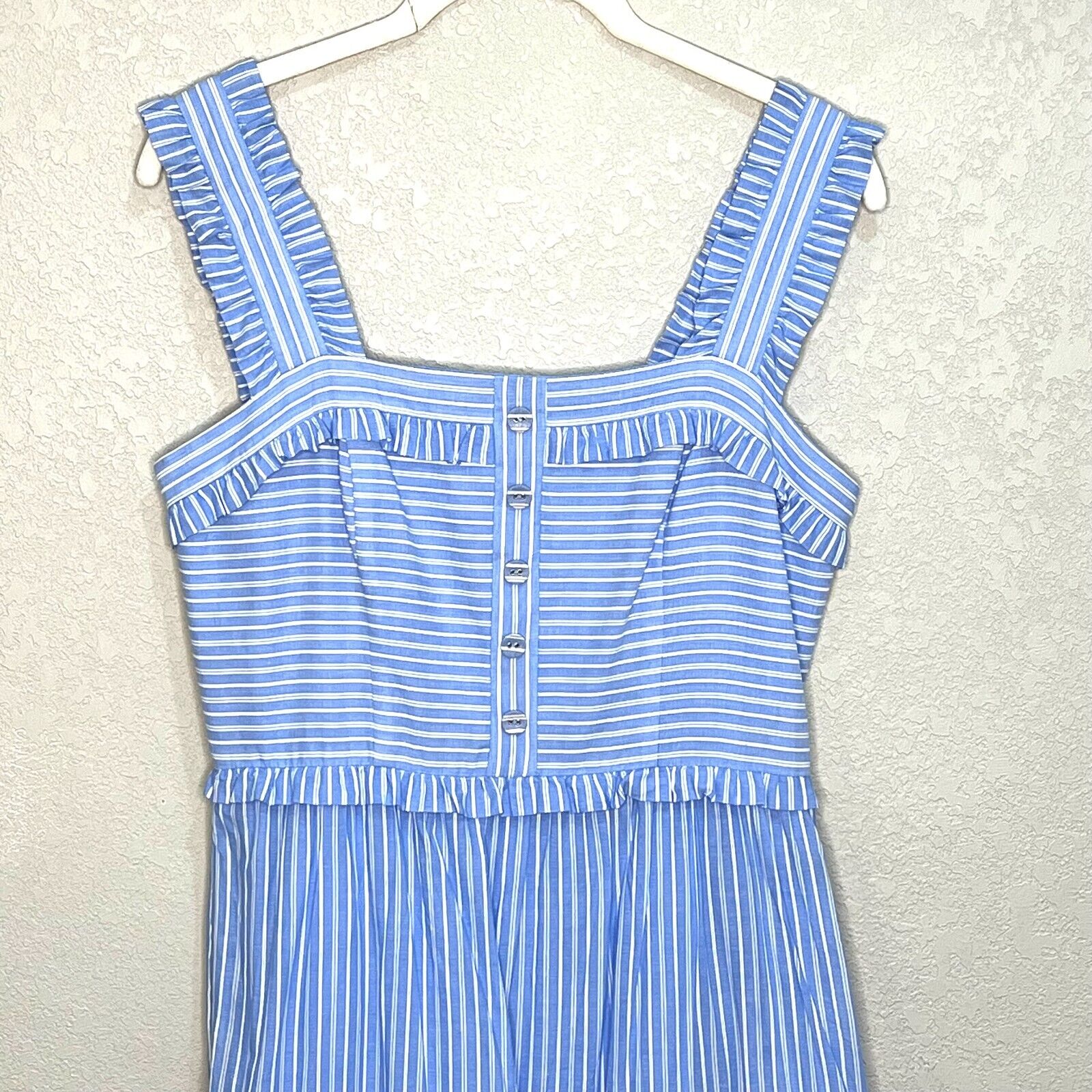 Gal Meets Glam Blue White Striped Sundress Size 2