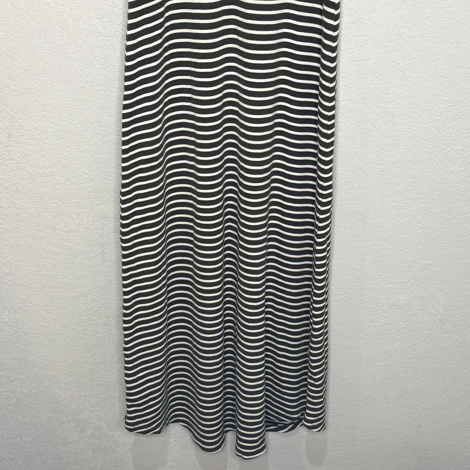 Z Supply Dress Womens Small Black White Striped Sleeveless Maxi Tank Stretch