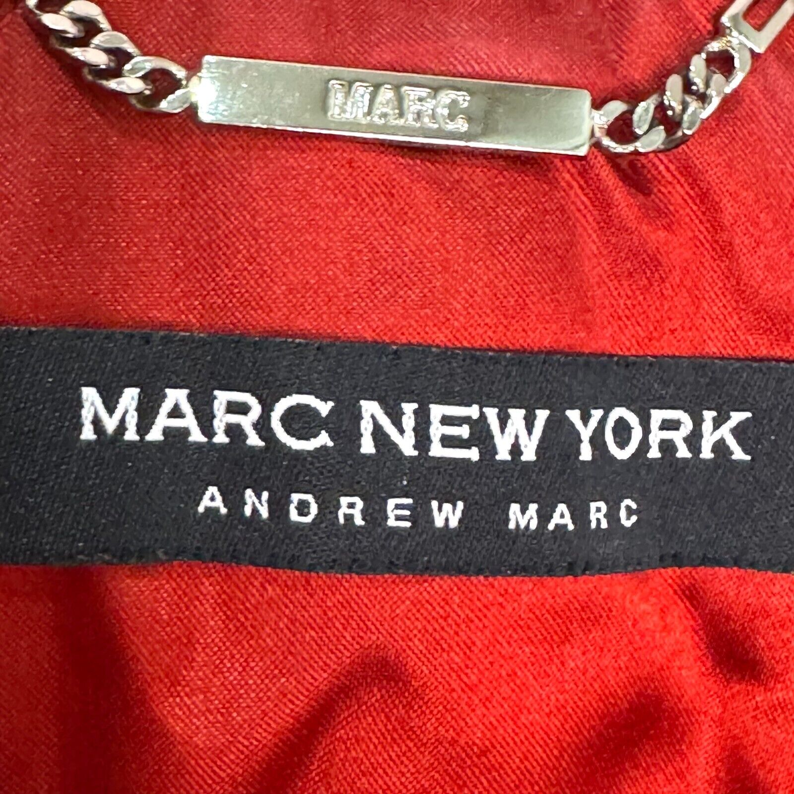 Andrew Marc New York Red Leather Jacket Womes Size Small Soft Lined