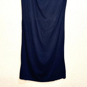 Peruvian Connection Dusty Navy Sabine Drape Sleeveless Dress Size Large NEW $229