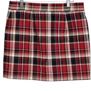 Rag & Bone NY Leah Red Plaid Tartan Mini Skirt US Size 6 MSRP $395