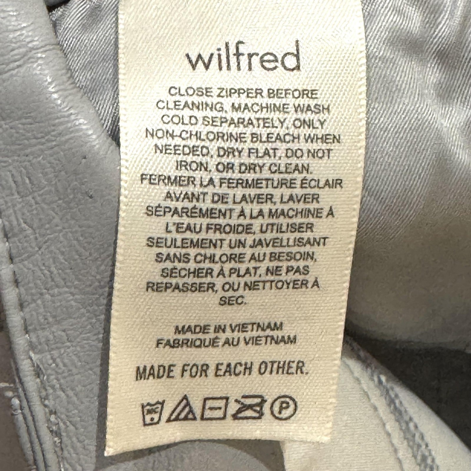 Wilfred Pants 4 Faux Leather High Rise Straight Leg Vegan Leather Marble Grey
