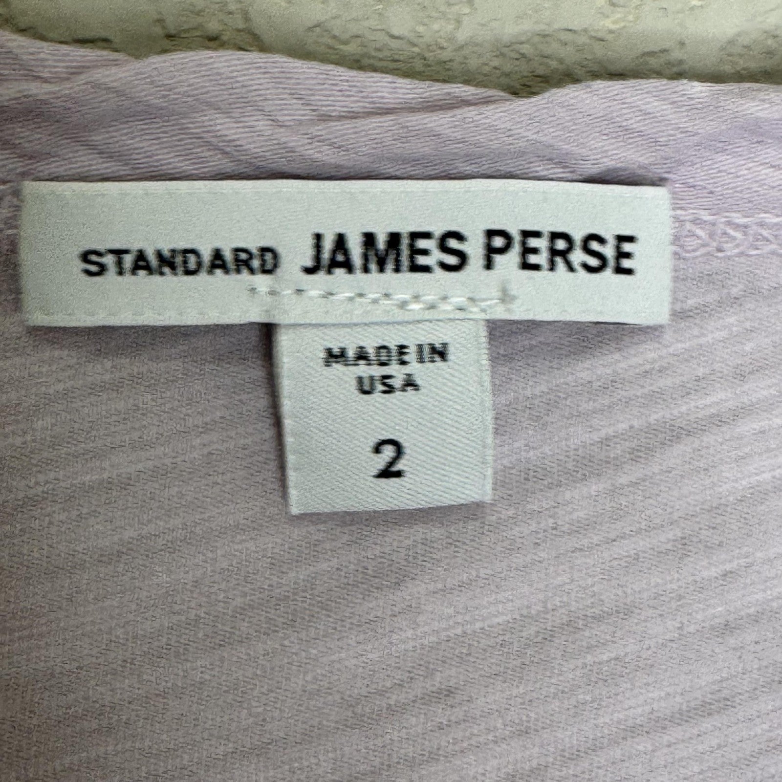 James Perse Long Sleeve Shirt Womens Medium Lilac Supima Cotton Slub Made USA