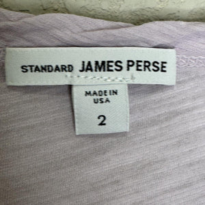 James Perse Long Sleeve Shirt Womens Medium Lilac Supima Cotton Slub Made USA