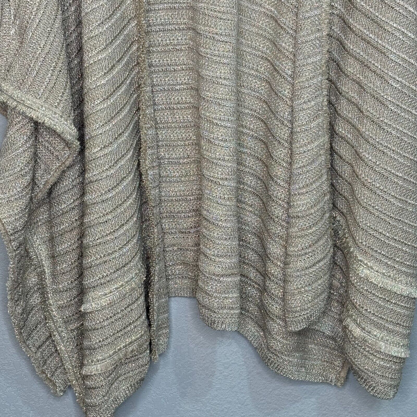 Chico's NEW Gold Knitted Sweater Ruana Wrap Size L/XL $139