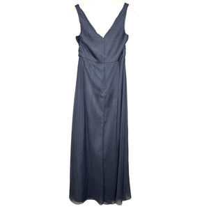 BHLDN Dress Womens Medium Blue Gray Sleeveless Chiffon Maxi Gown Formal Wedding