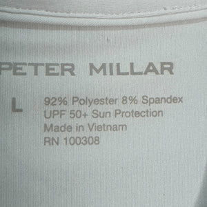 Peter Millar Women's White Golf Polo Shirt Size Large SPF 50 Golf Tennis