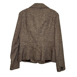 Talbots Blazer Womens 8 Wool Silk Blend Italian Fabric Tweed Jacket Classic