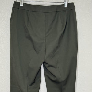 Lafayette 148 New York Pants Womens 4 Olive Green Virgin Wool Stretch Tailored