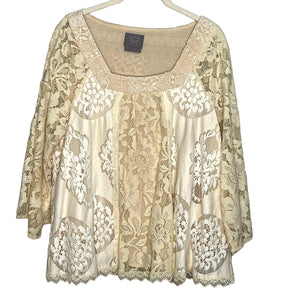 Anthropologie Vanessa Virginia Prosody Lace Blouse Size Large