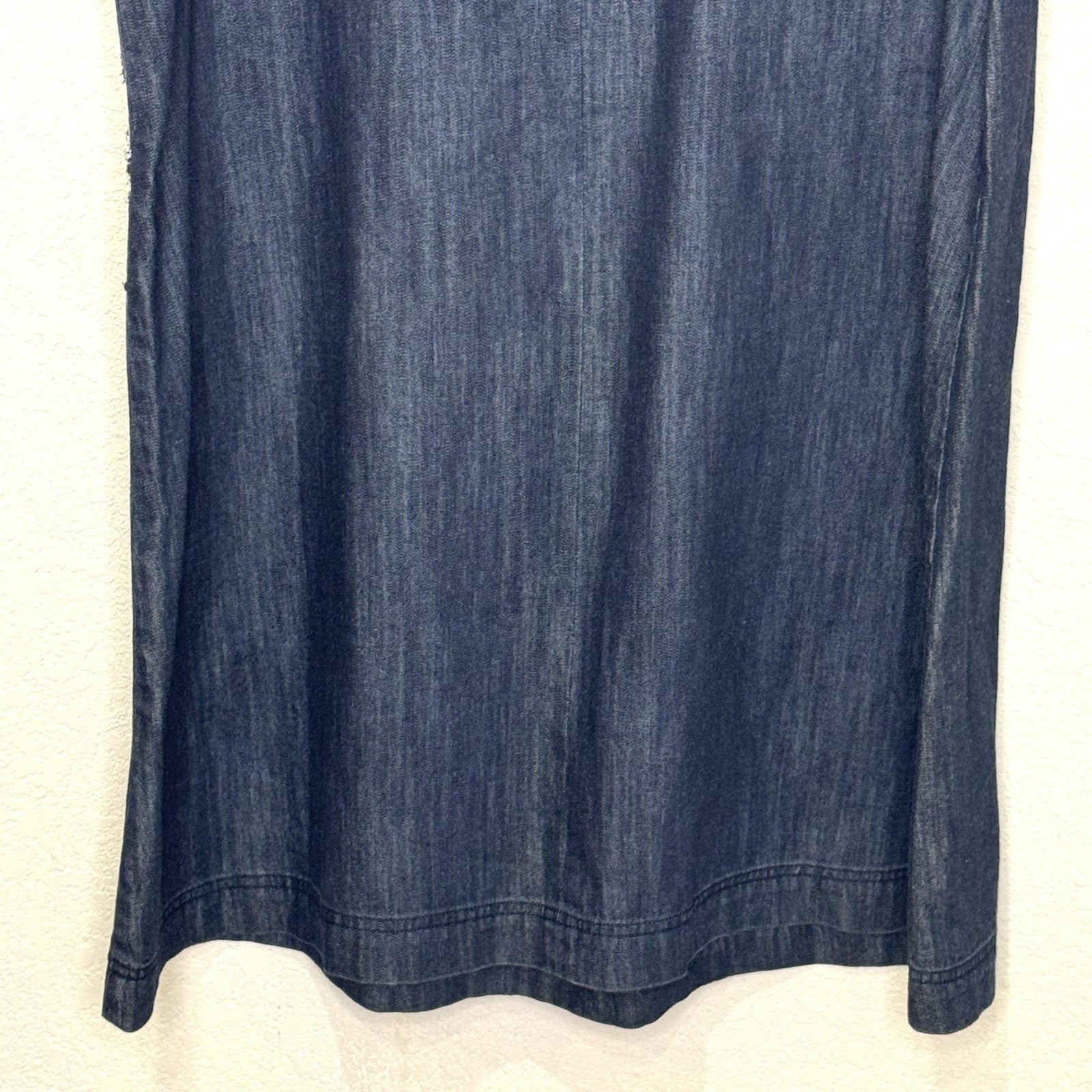 Holding Horses Dress Womens 8 Blue Denim Embroidered Floral Shift Anthropologie