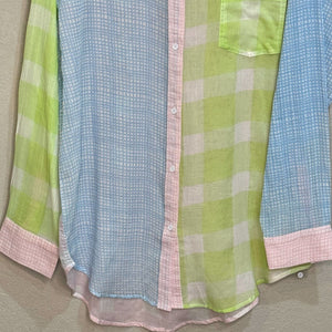 Solid & Striped Long Oxford Tunic Painted Gingham Mini Grid Size Medium NEW $178