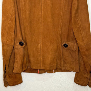 Talbots Caramel Brown 100% Suede Soft Leather Jacket Size Small