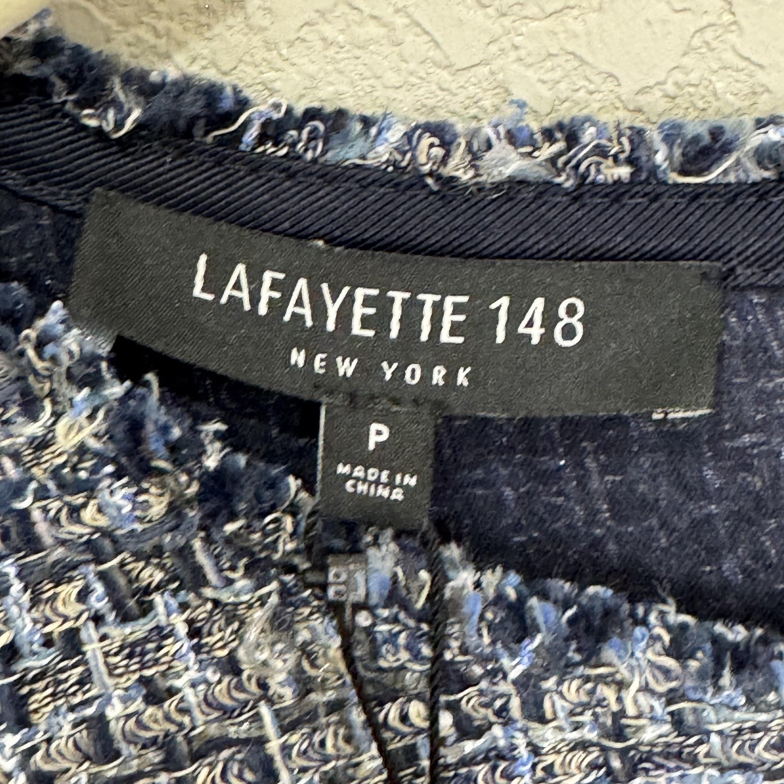 Lafayette 148 Dress Womens Petite Small Shift Tweed Fringe New Pockets