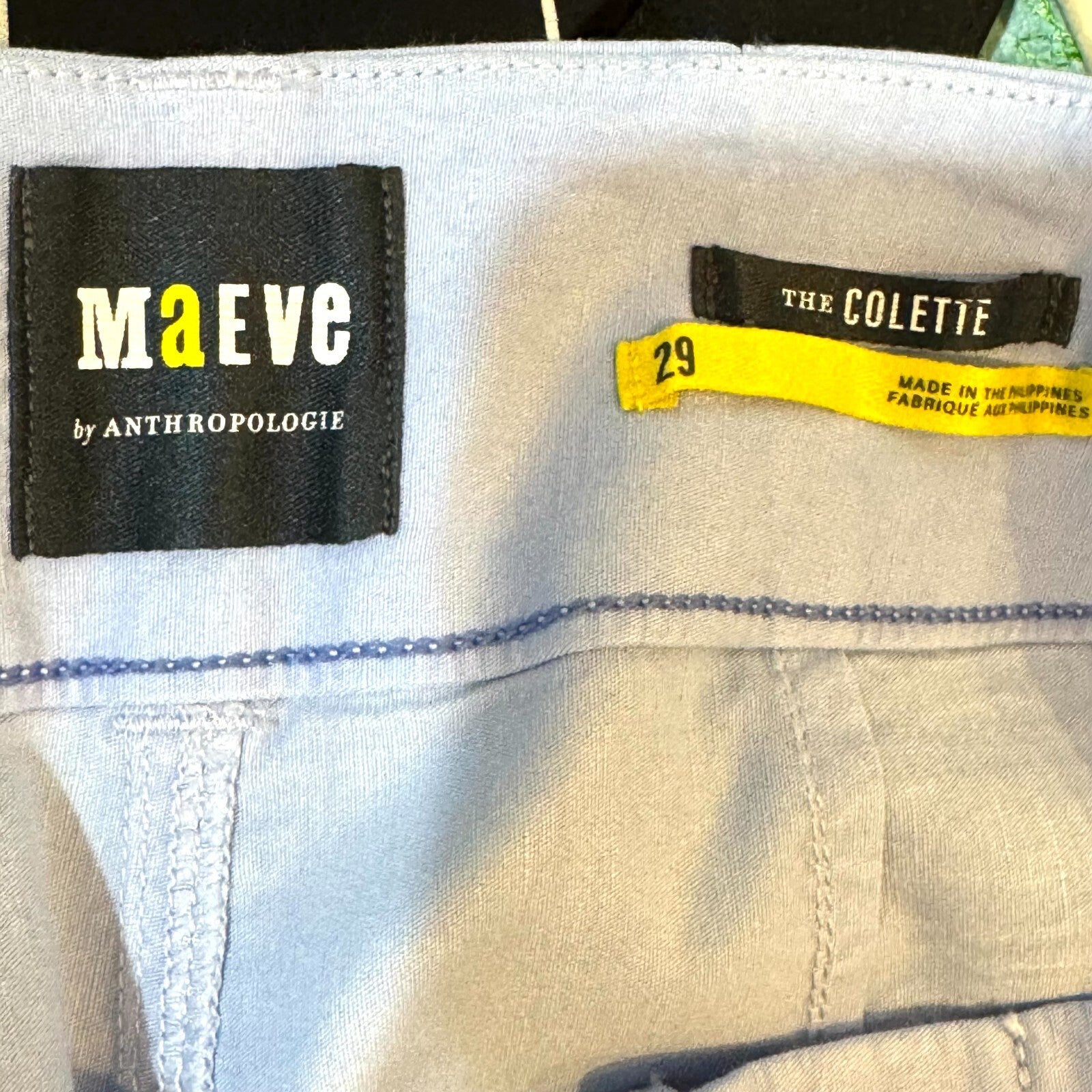 Anthropologie Colette Pants Size 29 Sky Blue Wide Leg Cropped Ankle