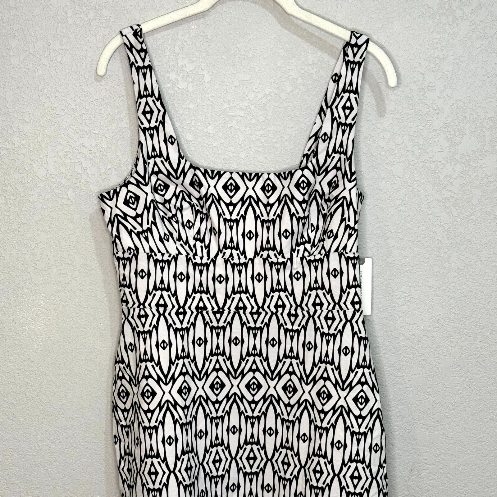 Anthropologie NEW Black & White Blythe Square Neck Tiered Dress Size Small $170