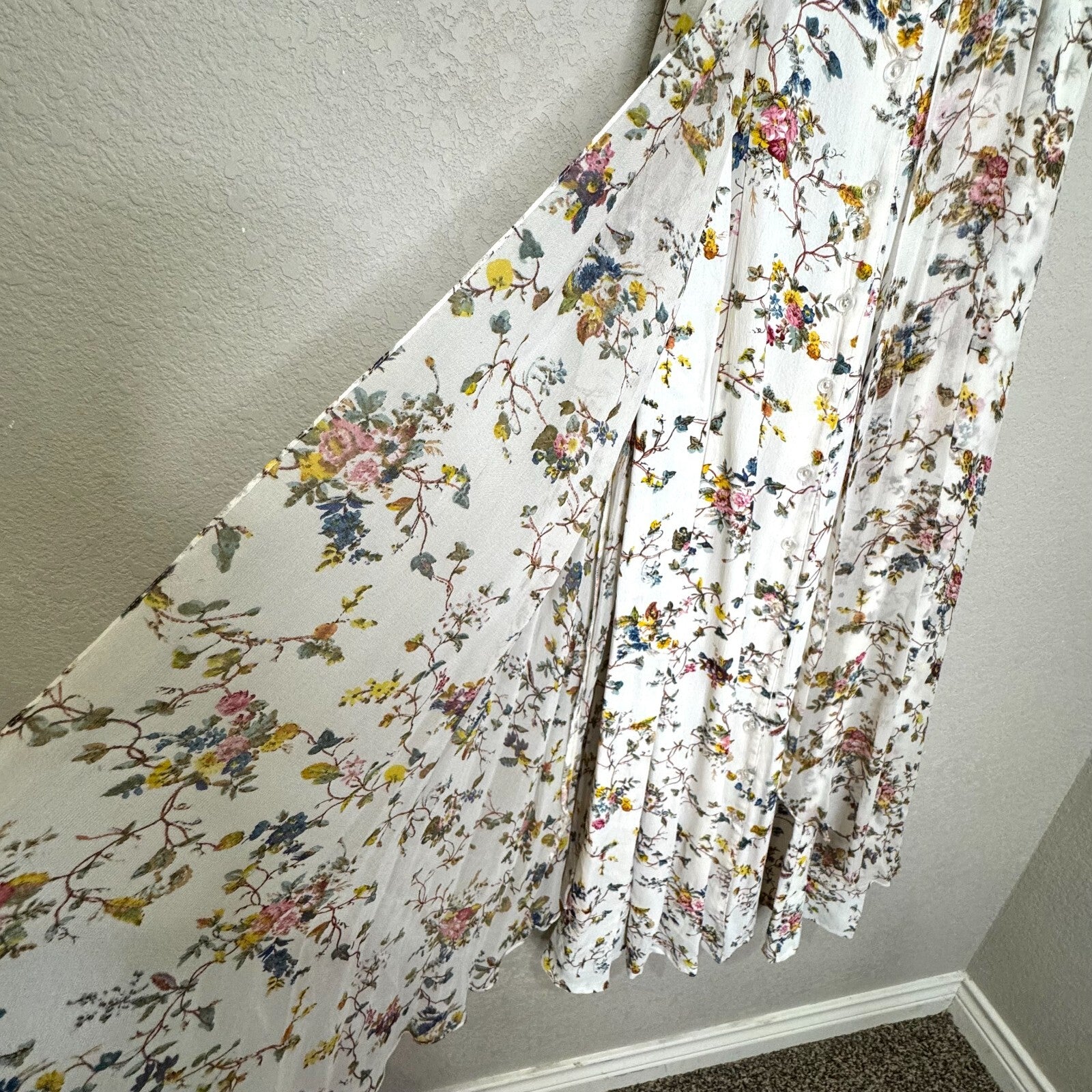 VTG Gail Garner All That Glitters San Francisco Dress Size Small Floral Sheer