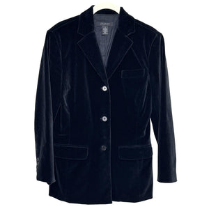 The Limited Blazer Womens Small Black Stretch Velvet Jacket Lined ButtonClassic