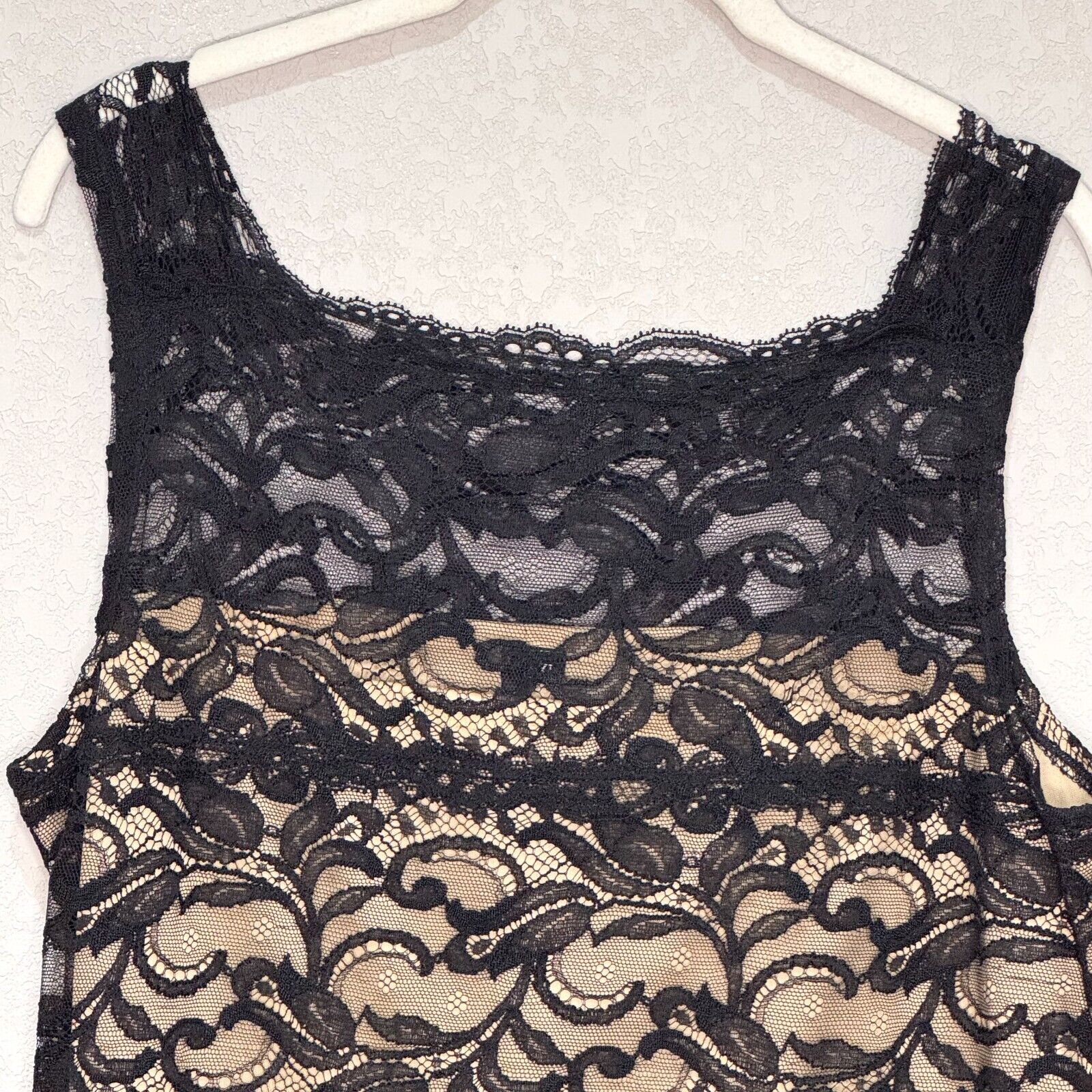 Kay Celine Black Lace Cami Tank Size XL Sexy