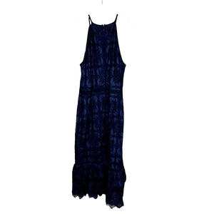 Banana Republic NEW Blue Black Sleeveless Lace Midi Dress Size 6 $159