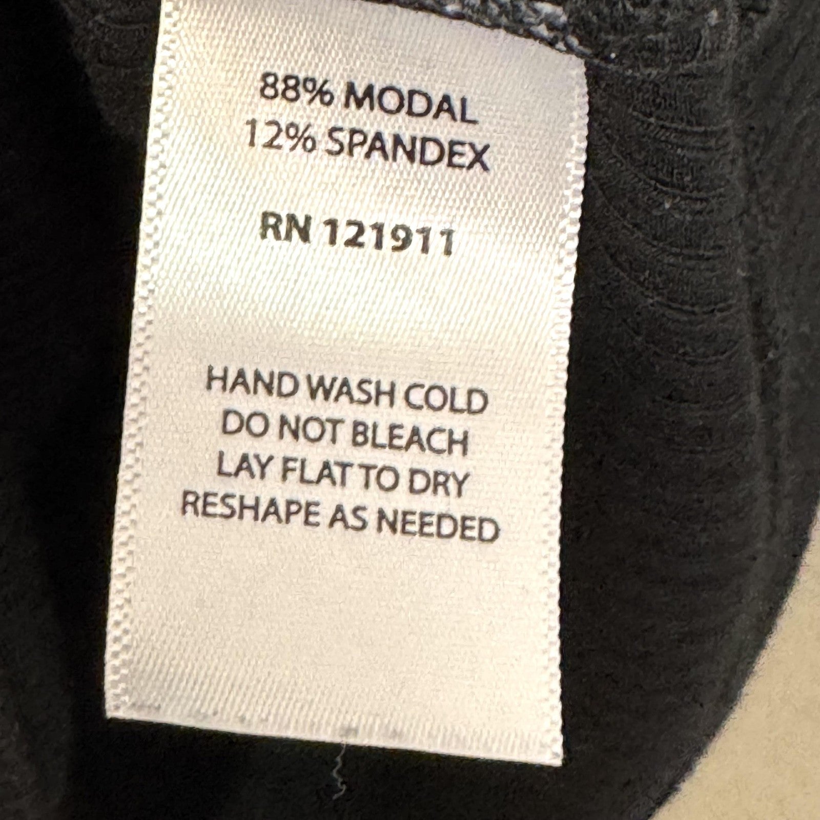 LNA Shirt Womens Small Black Ribbed Long Sleeve Henley Scoop Neck Modal Made USA
