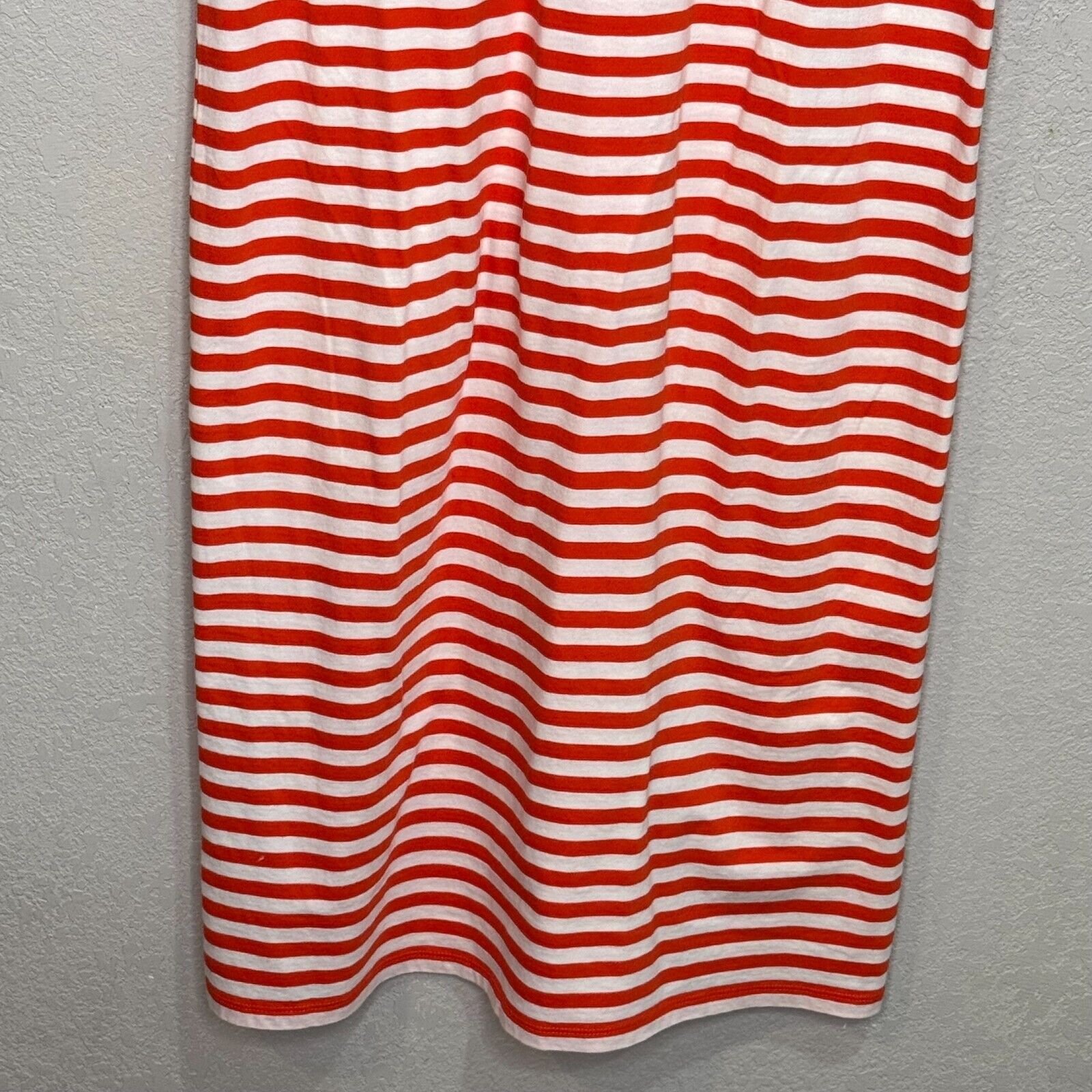 KULE Tank Dress Size Small Orange White Stripe Sleeveless Cotton $148