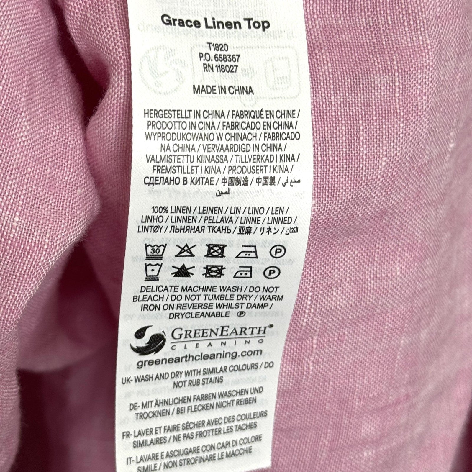 Boden Grace Linen Top Womens XL 16-18 Long Sleeve Ruffle Neck Lightweight Blouse