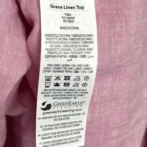Boden Grace Linen Top Womens XL 16-18 Long Sleeve Ruffle Neck Lightweight Blouse