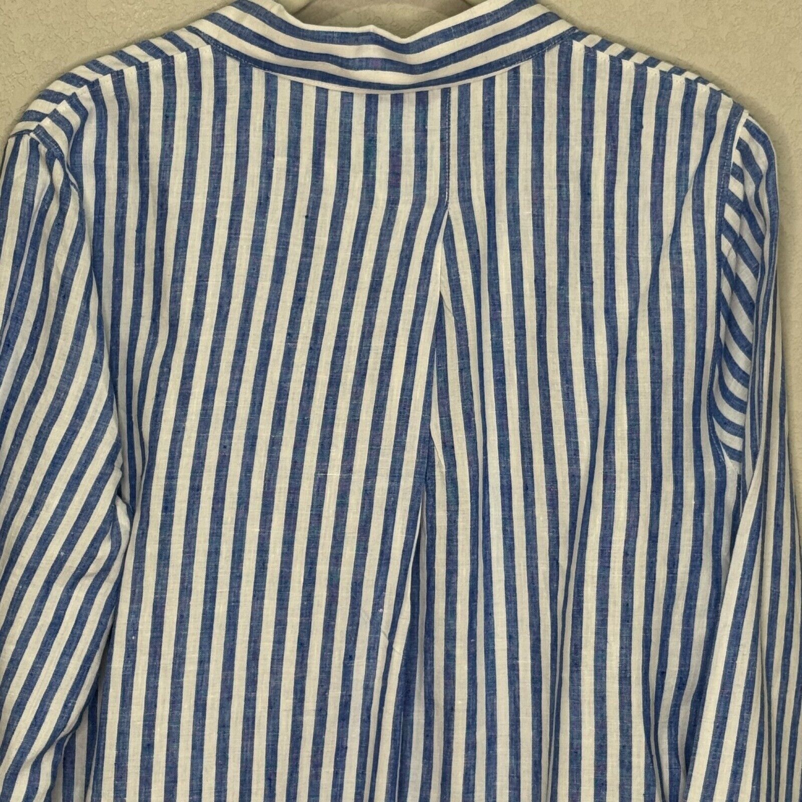 Tommy Bahama Coastalina Cabana Stripe Linen Tunic Size Small Sea Blue